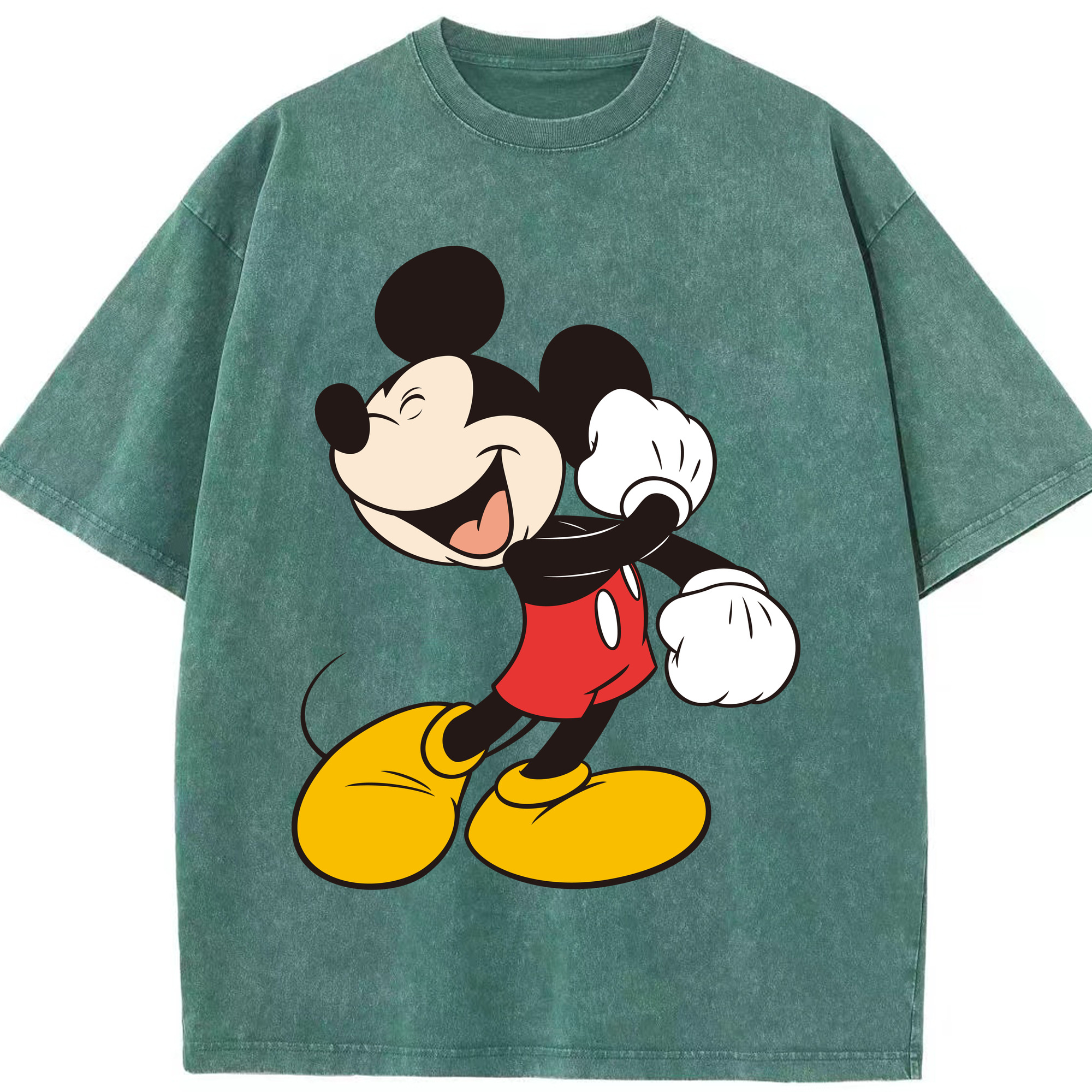 （画像用） ミッキーマウス Mickey Mouse 綿100% ヴィンテージ風 半袖Tシャツ（フロントプリント）
